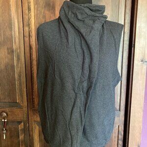 Synergy Organic Clothing Eco Fleece Cowl Button Vest NWOT Women's Black